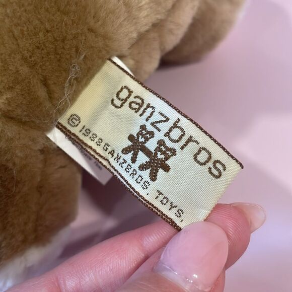 Vintage 1988 ganzbros toys Tan & White Teddy Cream Excellent Used Condition 6.5” - Picture 7 of 8